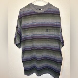 Billabong Short-Sleeve Striped Multicolored Tee